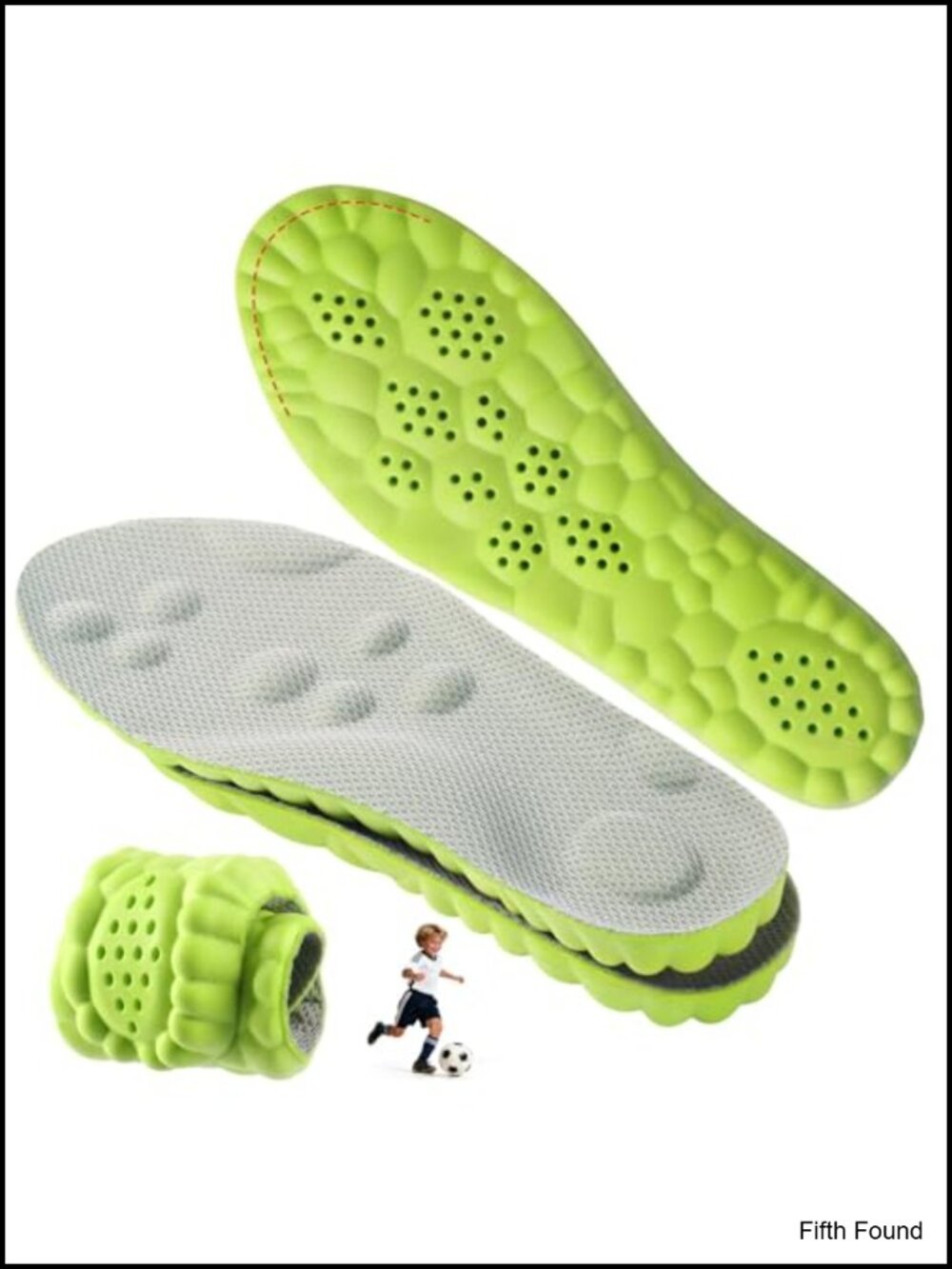 Kids Memory Foam Insoles Shock Absorption Arch Support Youth 6.5Y-7Y 255mm